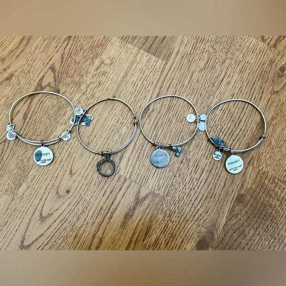 Alex and Ani Bundle of 4 Disney Silver Colored Bracelets - Picture 2 of 10
